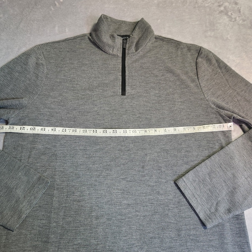 Bugatchi Men's Quarter Zip Pullover Sweater Gray Textured Size LargeL Pocket - Picture 2 of 9